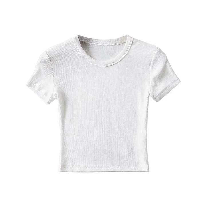 Damer cropped T-shirt med elastisk pasform og rund halsudskæring Stilla
