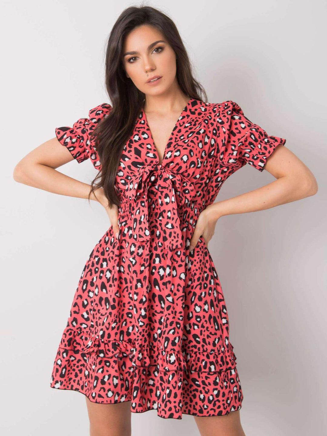 Dame Boho Chic Leopardprint Mini Kjole Stilla