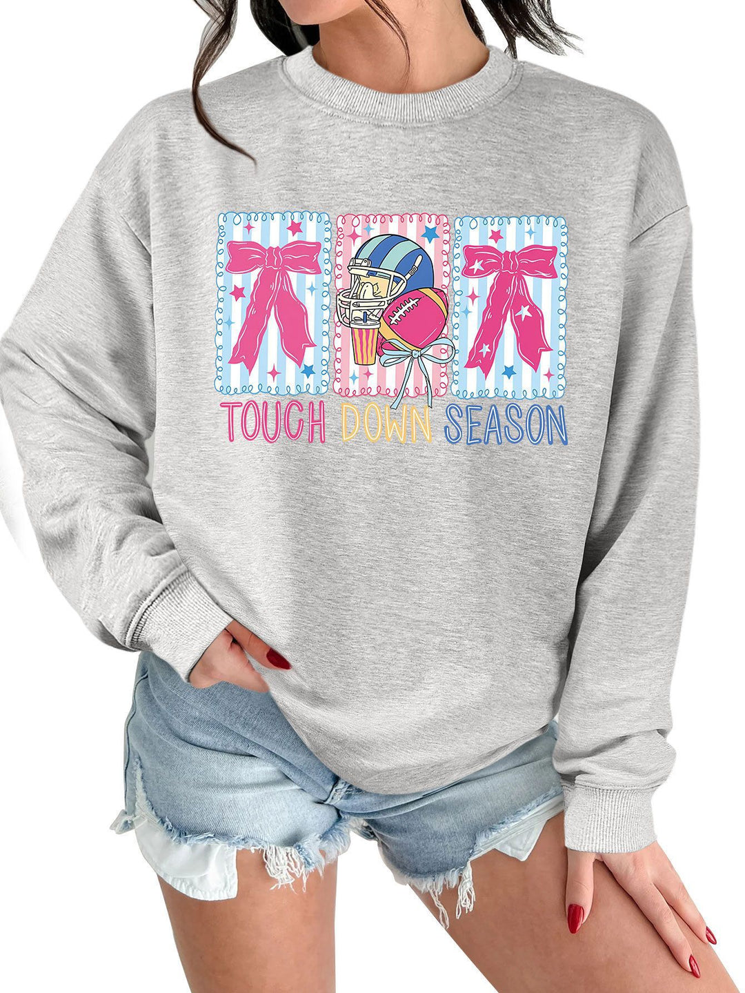 Kvinders sweatshirt med kreativ fodboldmotiv og afslappet snit Stilla