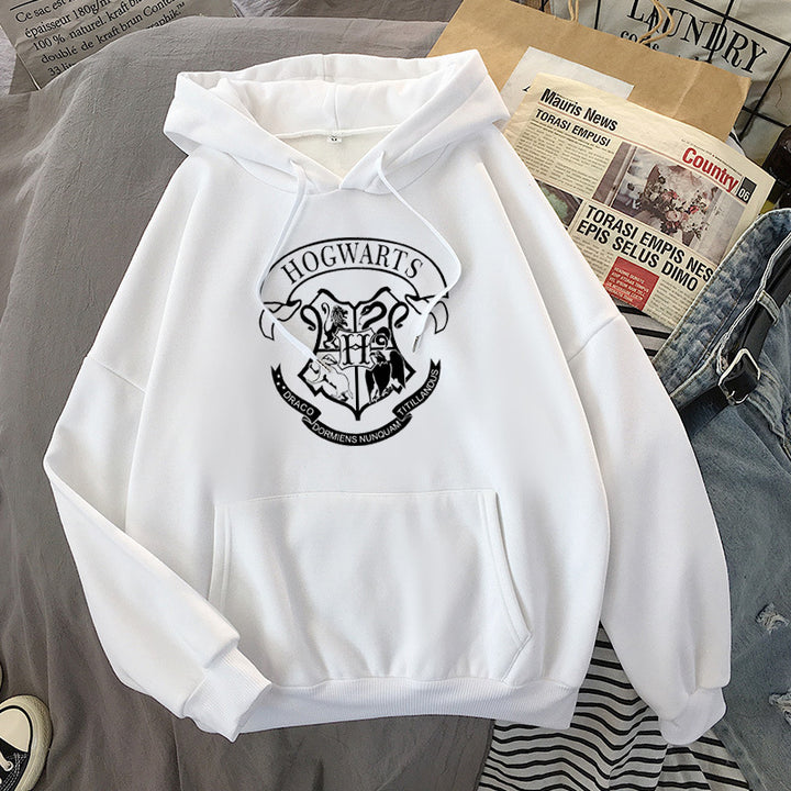 Kvinderens hættetrøje med kunstnerisk Hogwarts-design Skovae