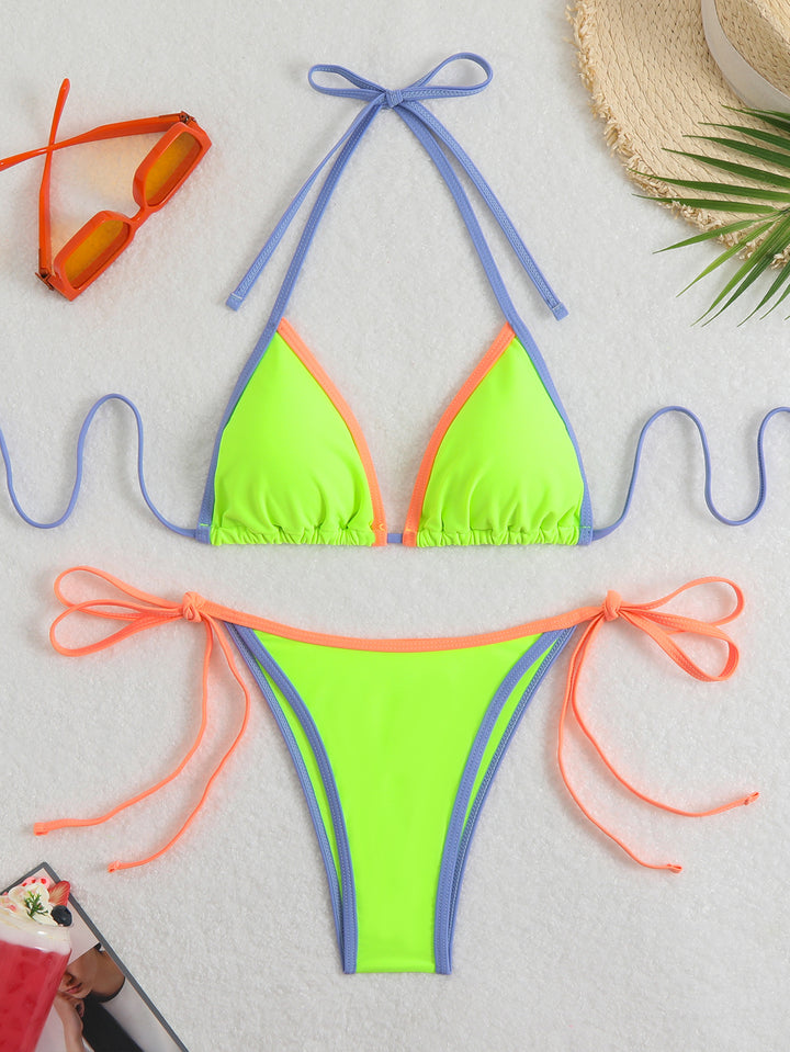 Dame Bikini-sæt med justerbare stropper og farverig farveakcent Skovae
