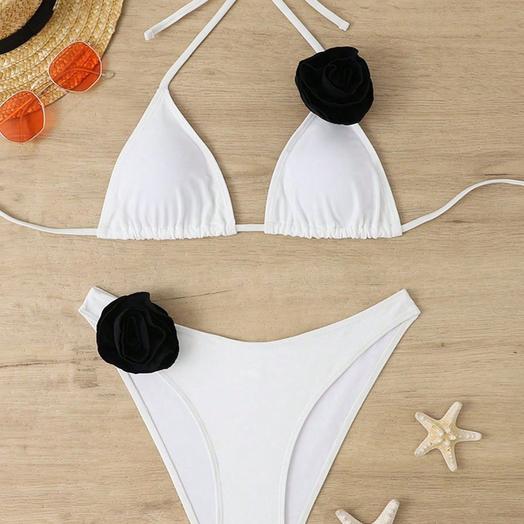 Dame Bikini-sæt med innovativ blomsterapplikation og høj kvalitet design Stilla