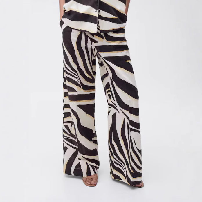 Dame vidde Zebra-Print Bukser Stilla