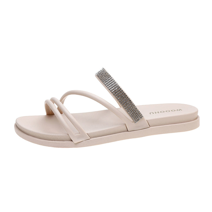 Dame fashionable Riemchensandaler med Strassdetaljer Stilla