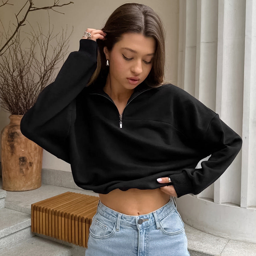 Damer Sporty Sweatshirt med lynlås Stilla