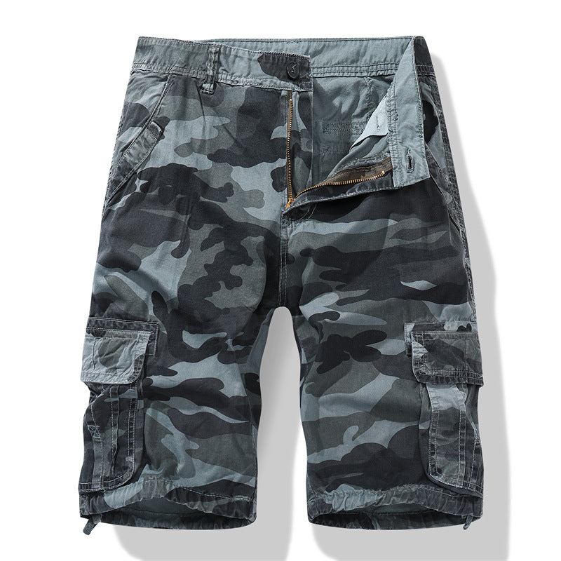 Herrer camouflage cargo-shorts med alsidige lommer og justerbar talje Stilla