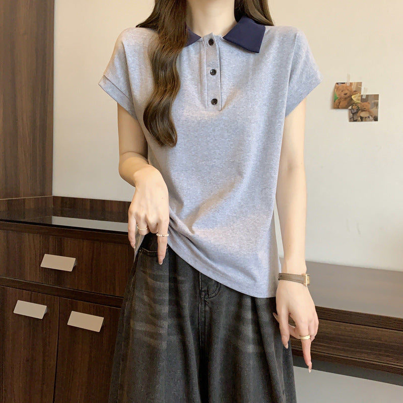 Dame Casual Polo-Shirt med knapdetalje Stilla