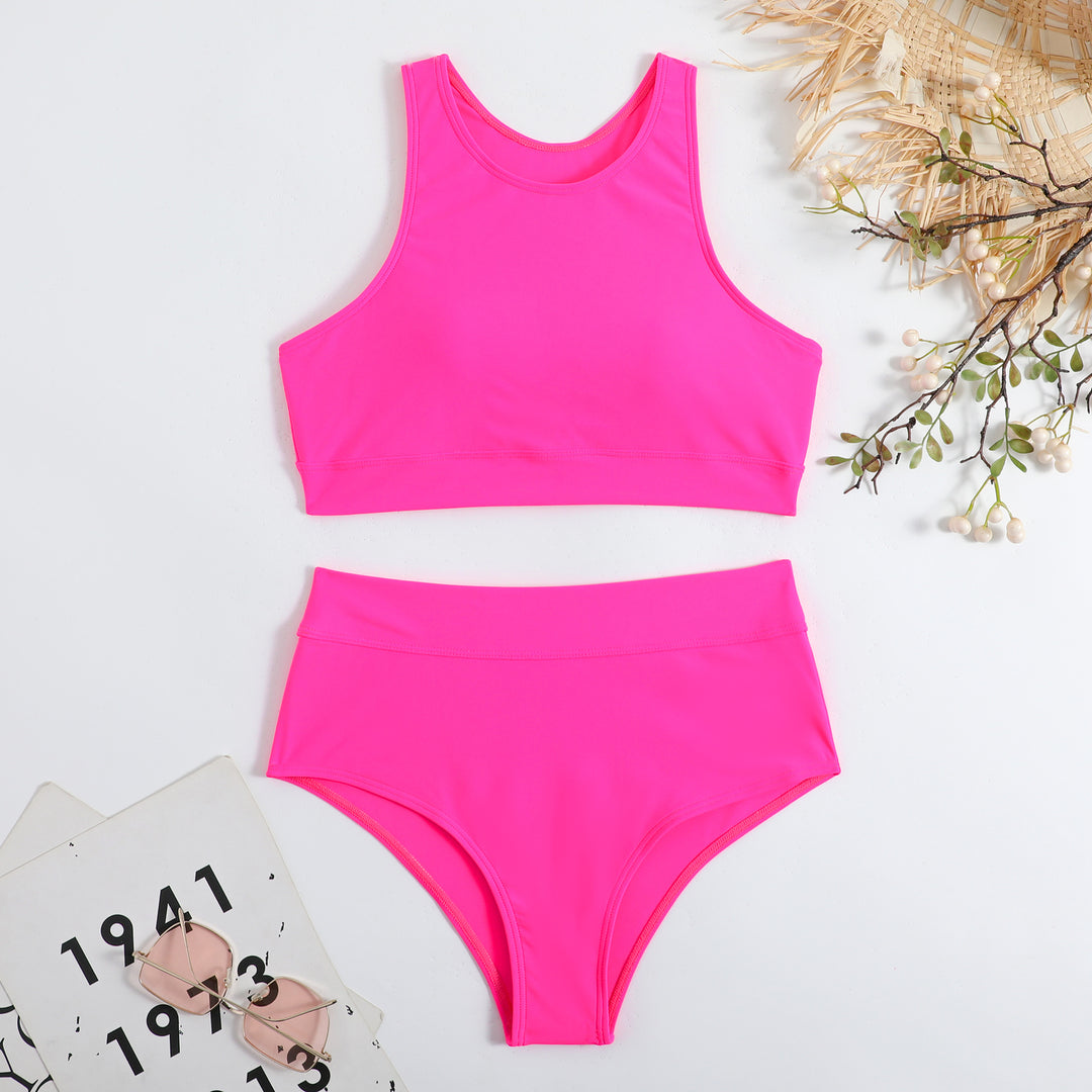 Dame Sporty Bikini-sæt med høj talje og komfortabel top Stilla