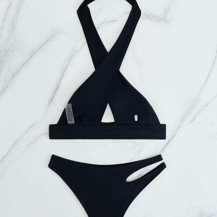 Dame Bikini-Sæt med moderne knude og sidelåg Cut-Out Skovae