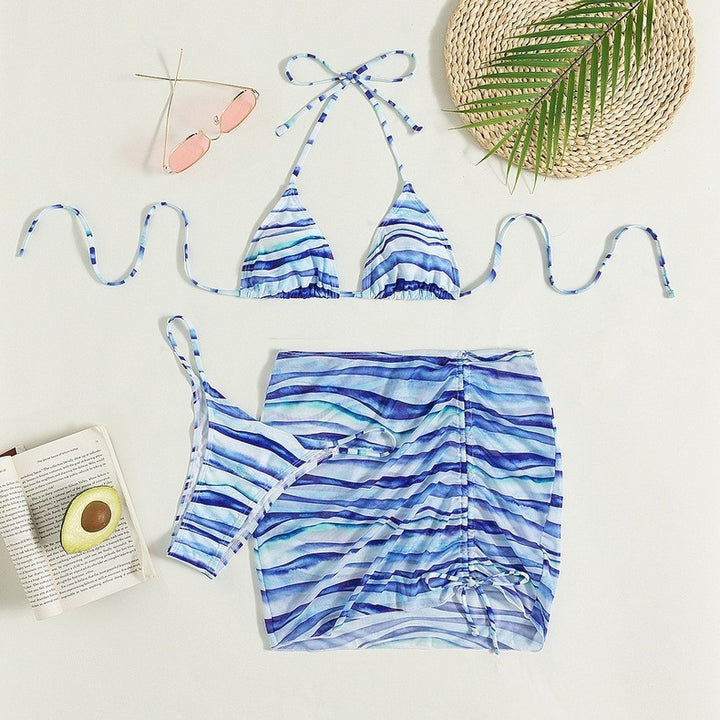 Dame Bikini-sæt med fashionabel flæse-detalje og høj talje Stilla