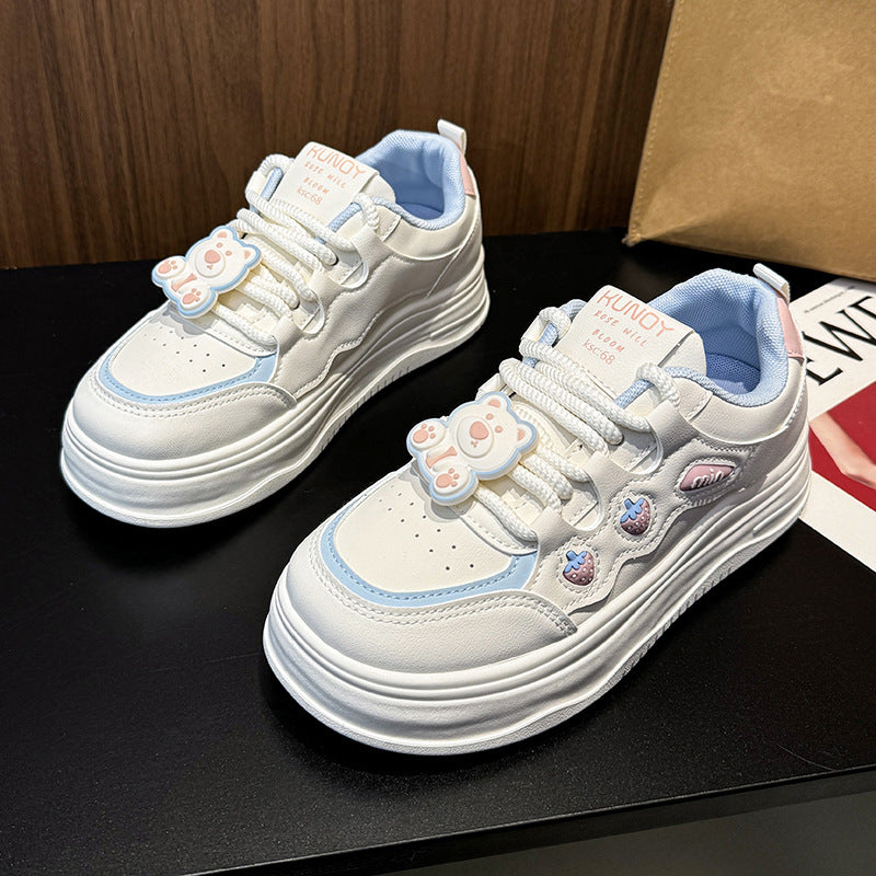 Dame mode sneakers med sødt bjørnemotiv og polstret sål Stilla