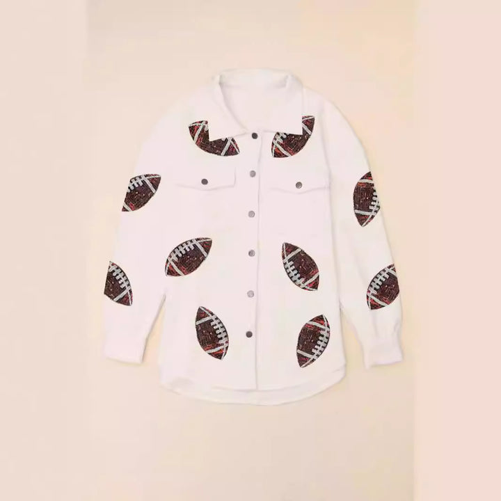 Dame Oversized Jakke med Football-design og praktiske lommer Stilla