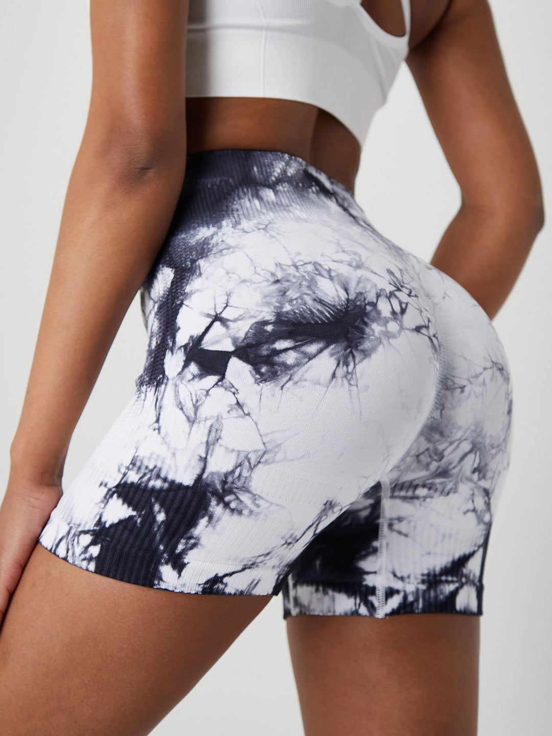 Stilla | Talje Tie Dye Sømløse Shorts Kvinders Fersken Hip Yoga Bukser
