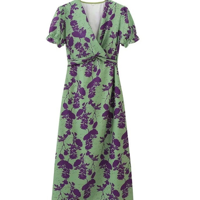 Dame Floral Wrap Maxi Kjole Stilla