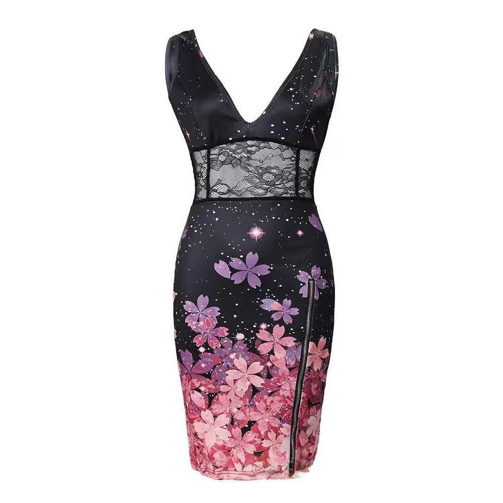 Damekjole med floral design og transparente spidsapplikationer Stilla