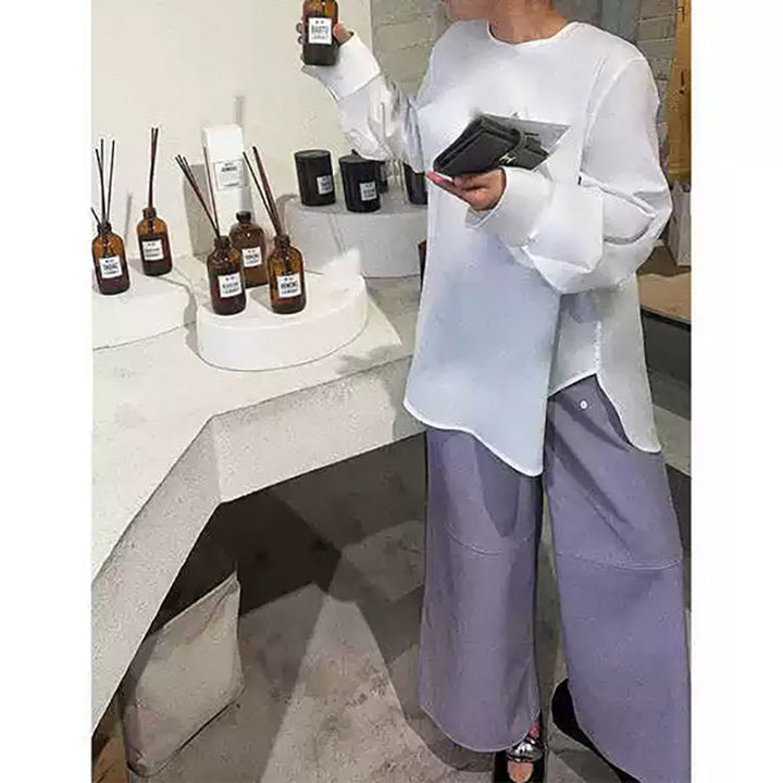 Dame Oversize Bluse med asymmetrisk snit Stilla