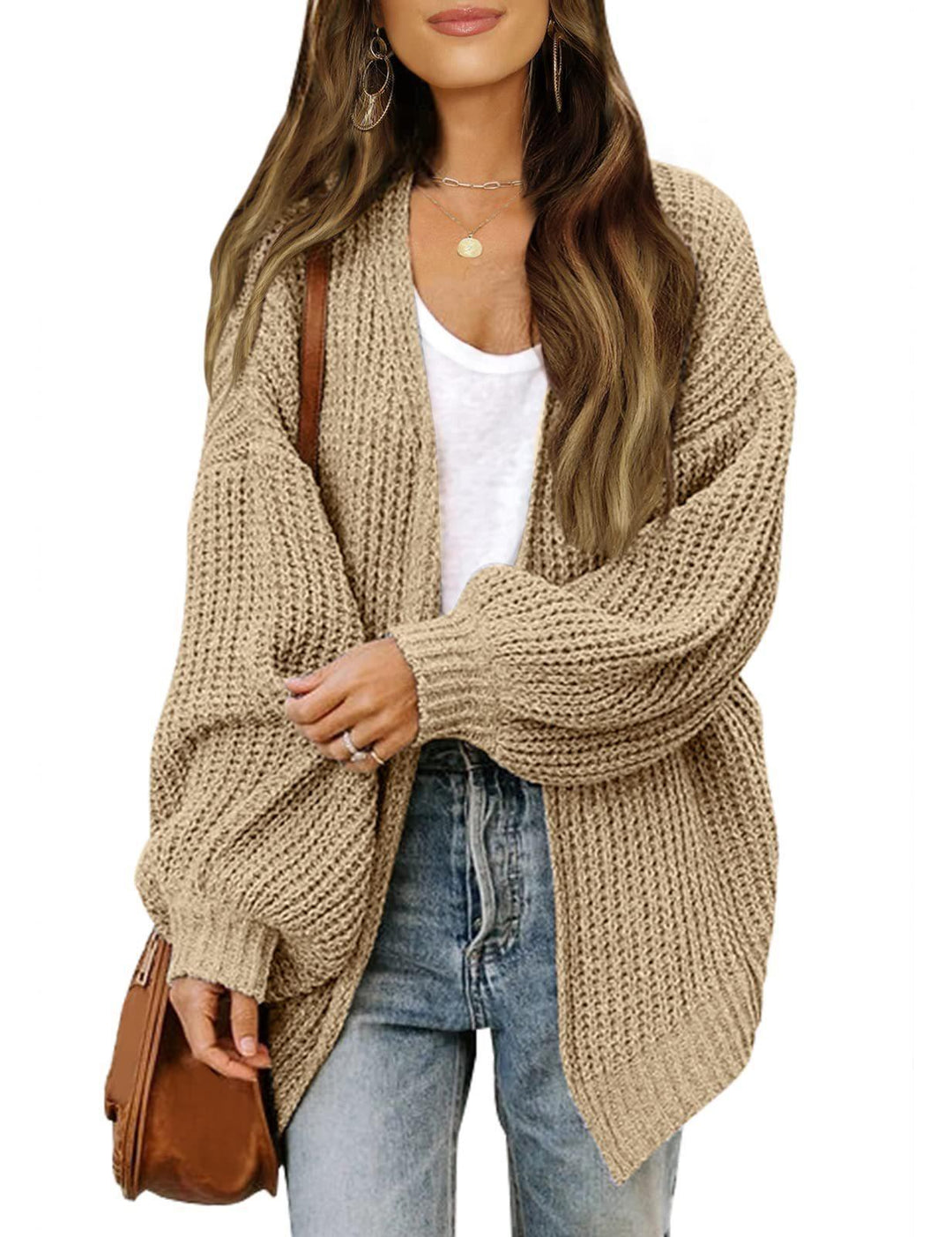 Dame strikjakke i oversized stil Stilla