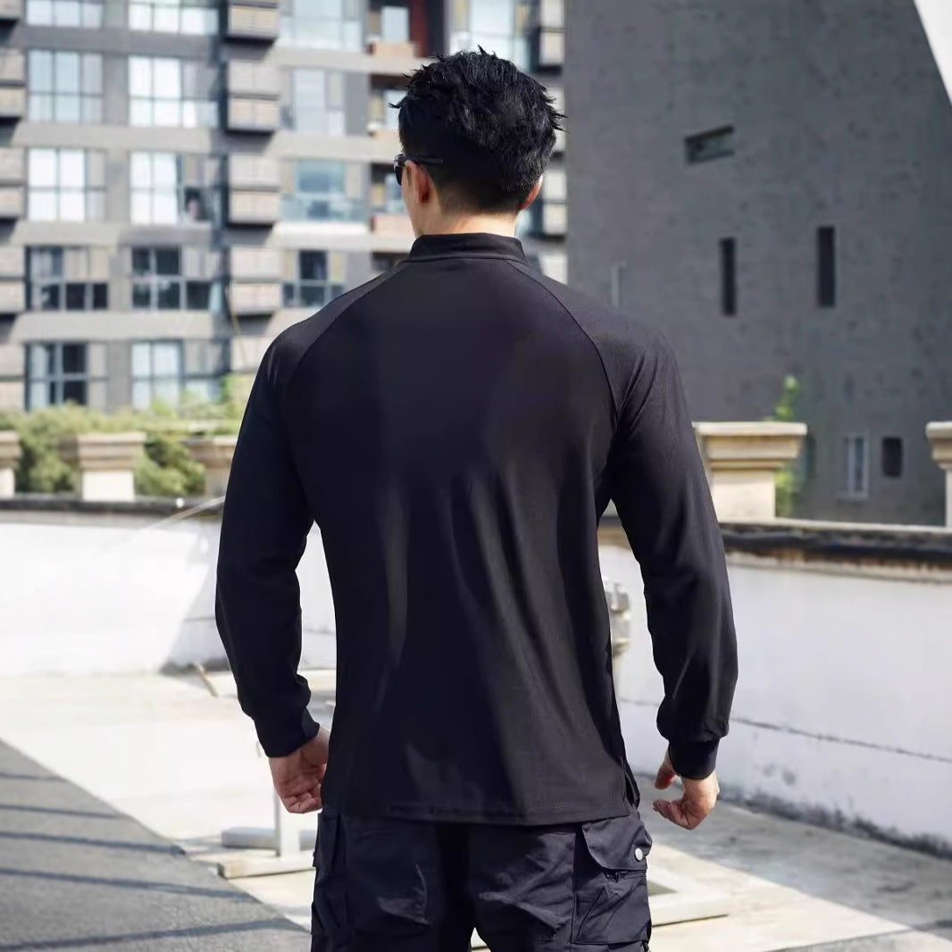 Herren Langarm Funktionsshirt med halv lynlås Stilla