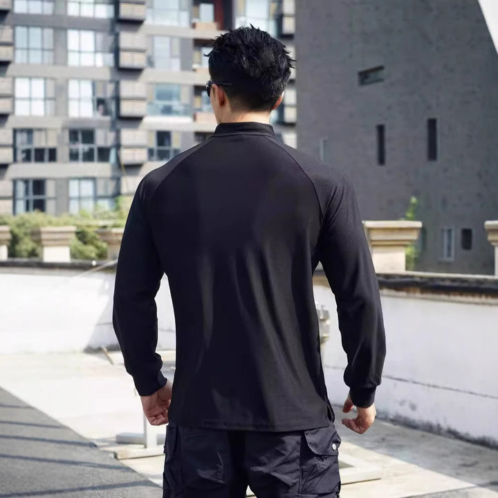 Herren Langarm Funktionsshirt med halv lynlås Stilla