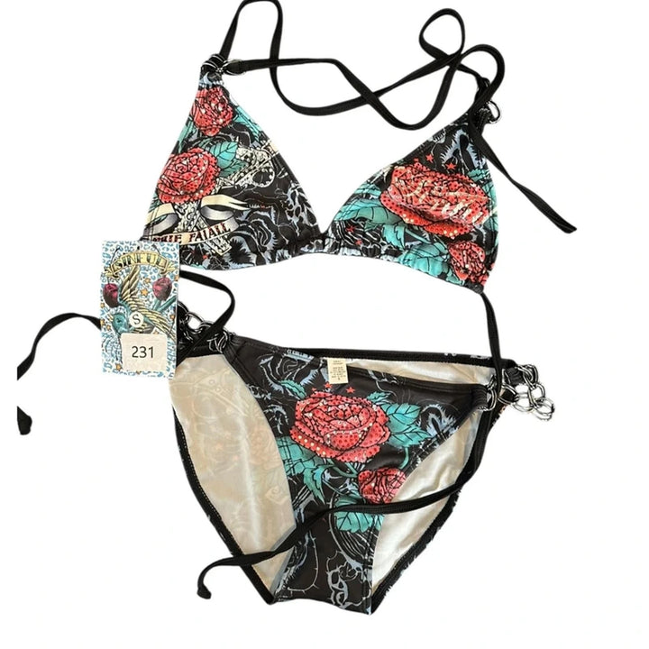 Dame bikini-sæt med unik grafisk design Skovae