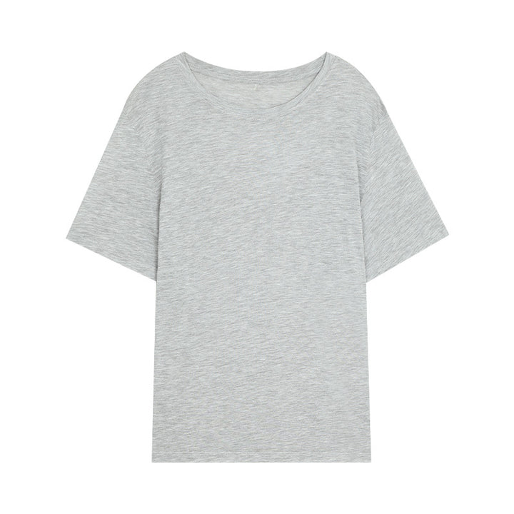Dame afslappet oversized T-shirt lavet af høj kvalitet bomuldsblanding med bred rund halsudskæring Stilla
