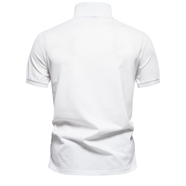Herren nan polo shirt med floralsk gradient mønster, kentkrave og diskret knaplukning Skovae