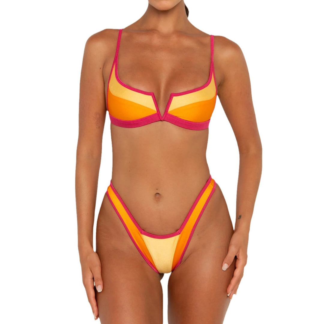 Dame Triangel-Bikini med moderne grafiske elementer Skovae
