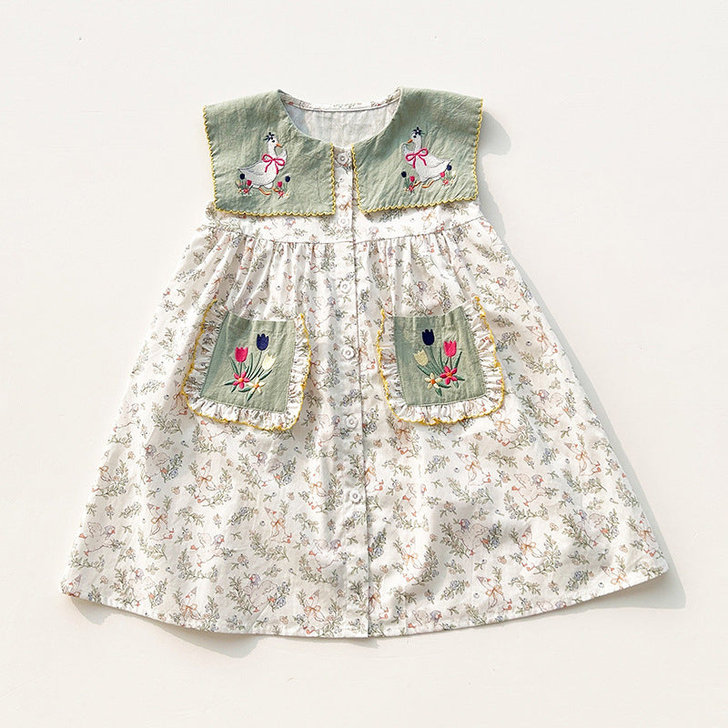Femme Floral Broderet Kjole Stilla