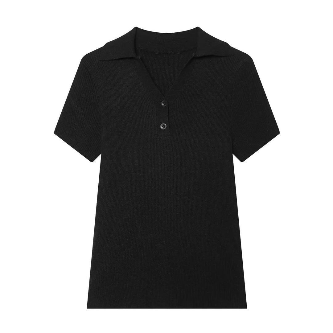 Dame kortærmet polo t-shirt lavet af blødt strikstof Skovae
