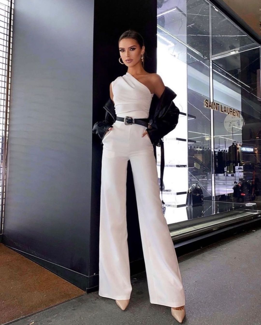 Dame One-Shoulder Jumpsuit med bredt ben Skovae