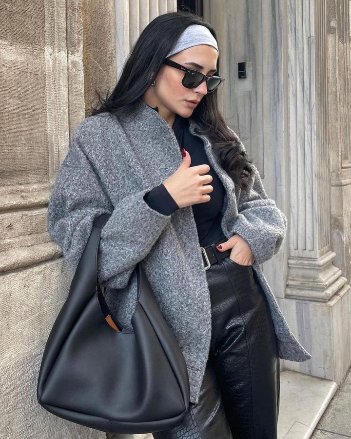 Dame Krammende Oversized-Jakke i Boxy-snit Stilla