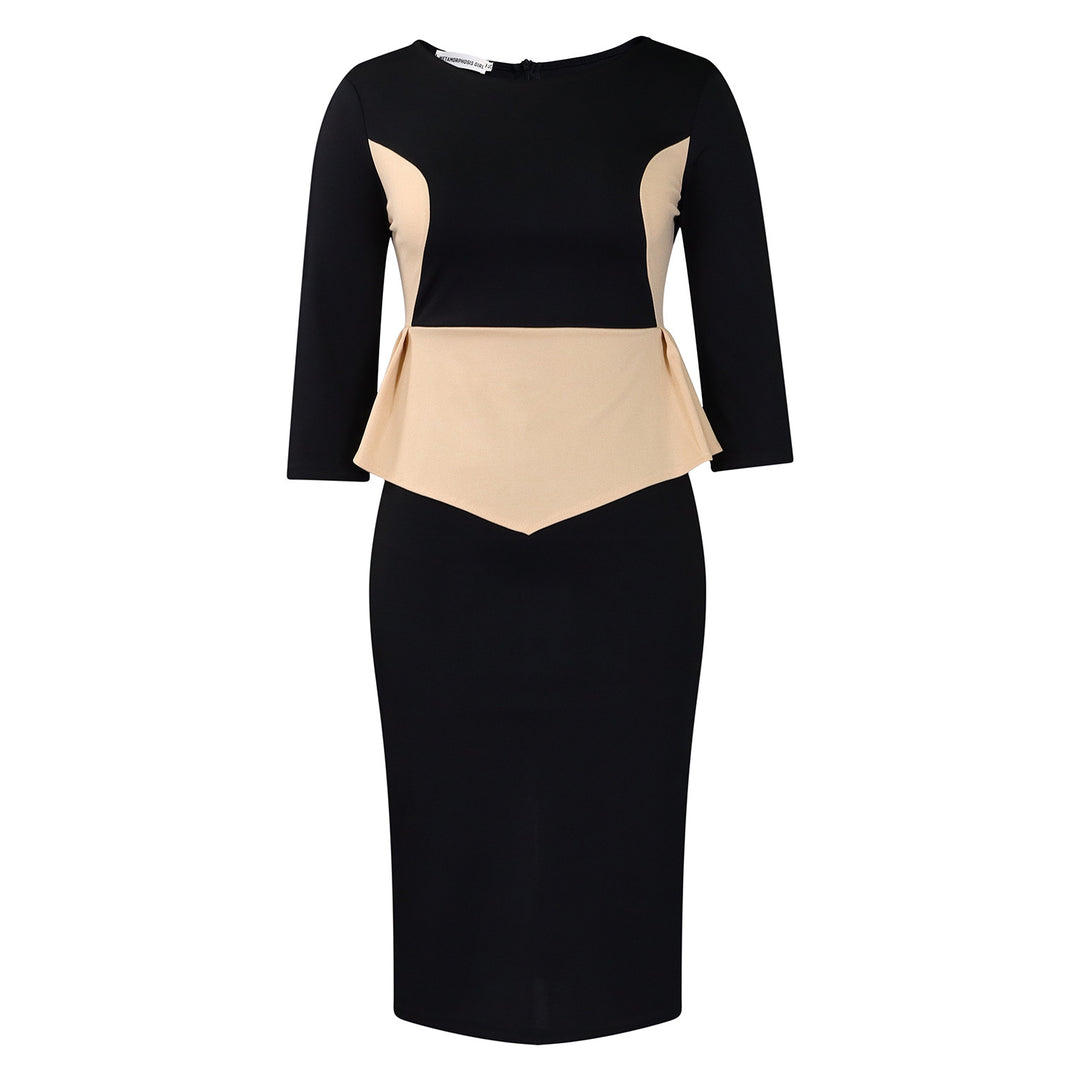 Damekjole med peplum-design og figursyet overdel Stilla