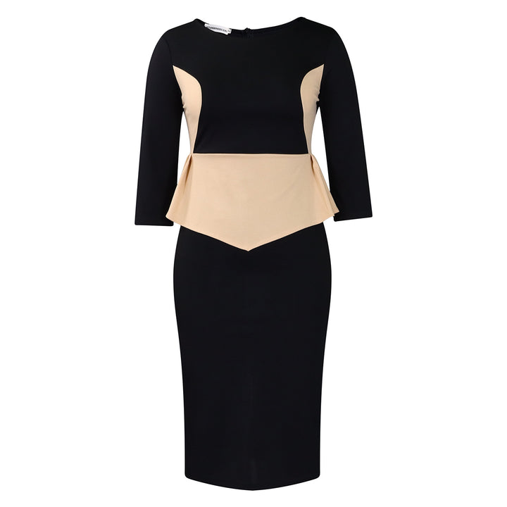 Damekjole med peplum-design og figursyet overdel Stilla