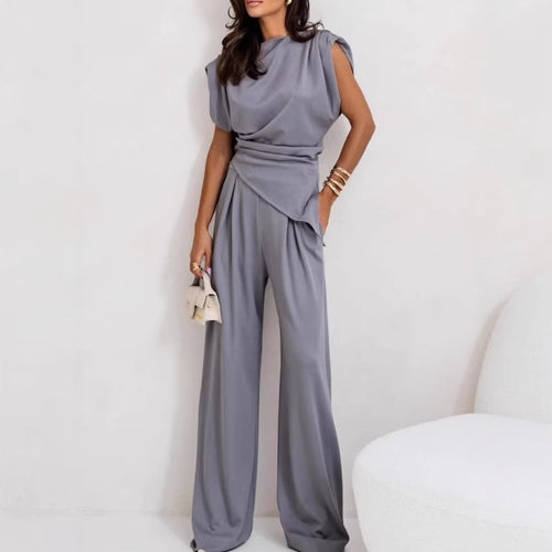 Dame Sophisticated Bredbenet Jumpsuit Stilla