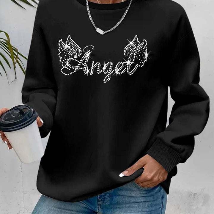 Kvinder sweatshirt med glitrende print og afslappet pasform Stilla