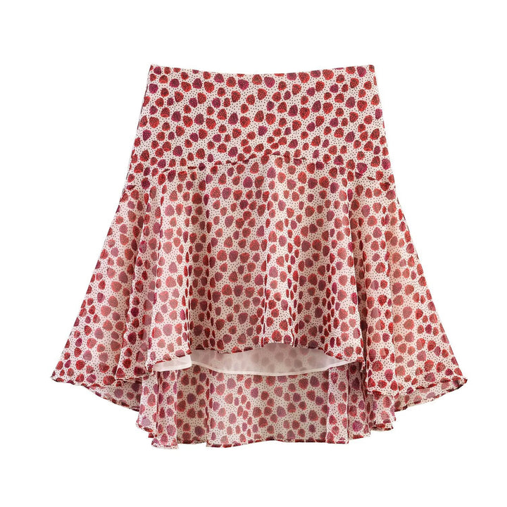 Dame Flydende Rødfalds Skirt med legende Punktedesign Skovae