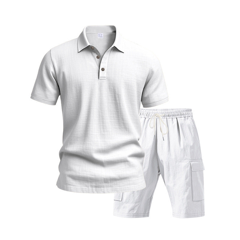 Herrer stilfuld polo skjorte med komfortable cargo shorts Stilla