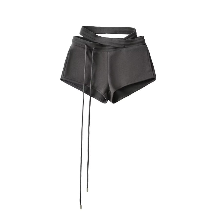 Dame Sporty Kort Shorts med innovativt indpakningsdesign og elastisk talje Stilla