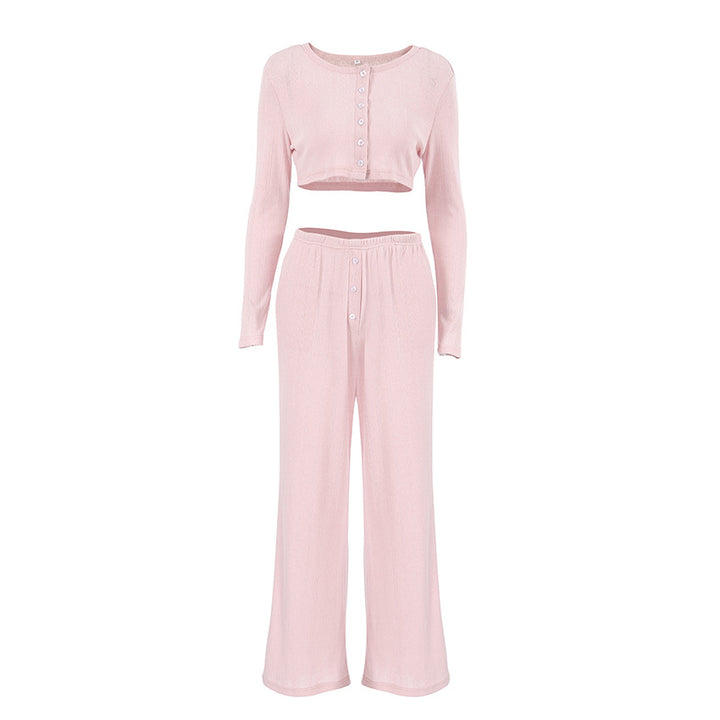 Dame Cropped Pullover og brede Bukser Sæt Stilla