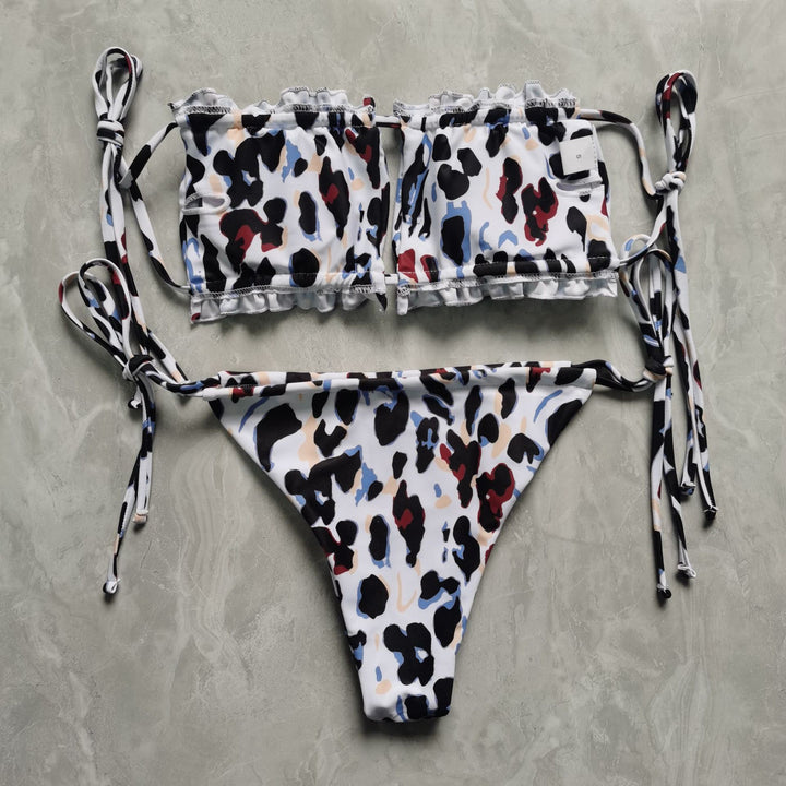 Dame sommerfugltryk To-delt bikini-sæt Stilla