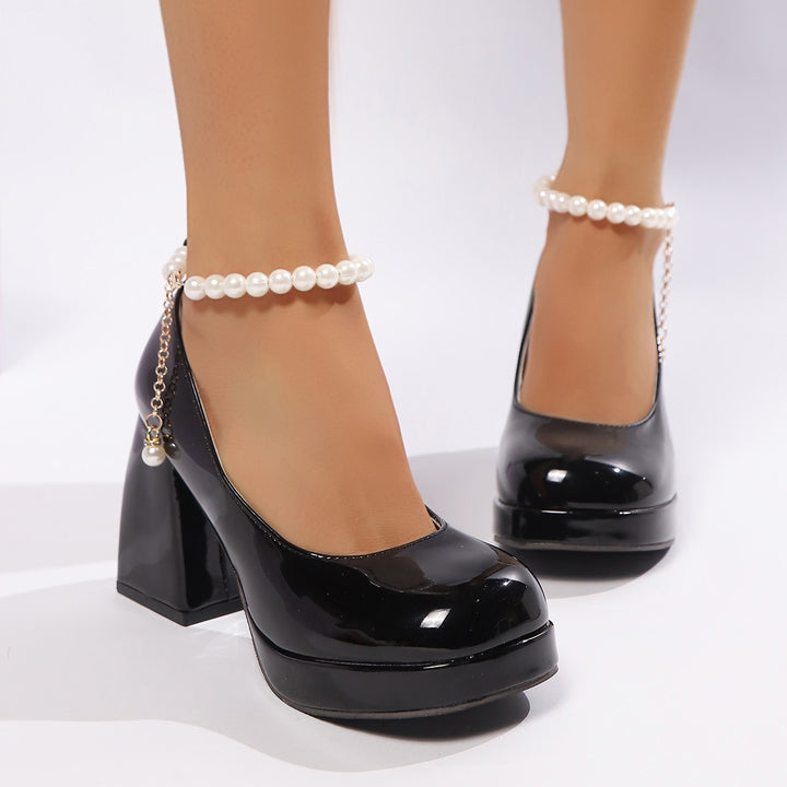 Dame Glamourøse Pumps med elegant perleudsmykning Stilla