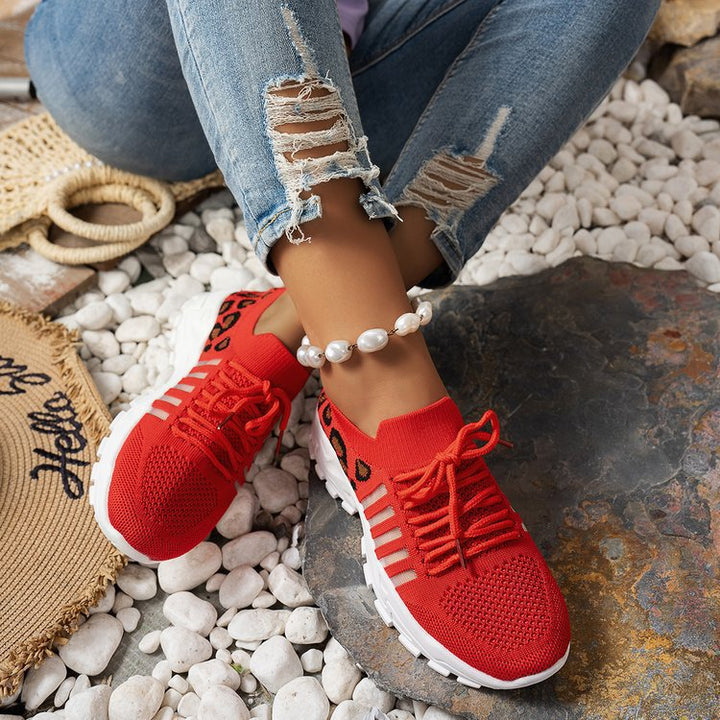 Dame Sporty Sneakers med fashionable dyremønster og åndbart overdel Stilla