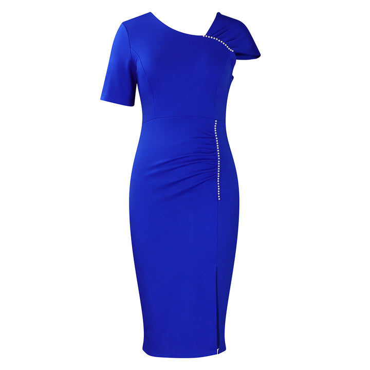 Dame figursyet kjole med asymmetrisk design og elegante accenter Stilla