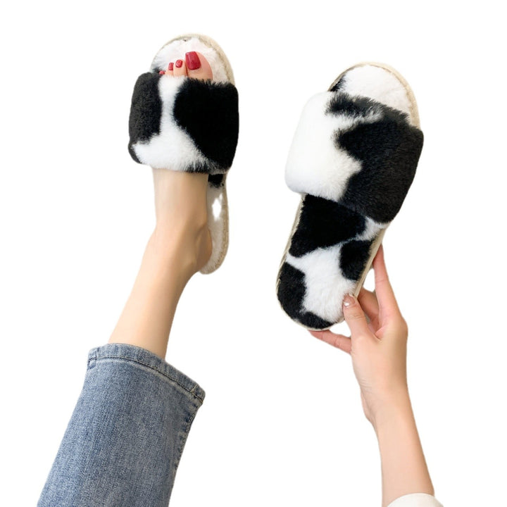Dame fluffy slippers med hyggeligt overmateriale og skridsikker sål Stilla