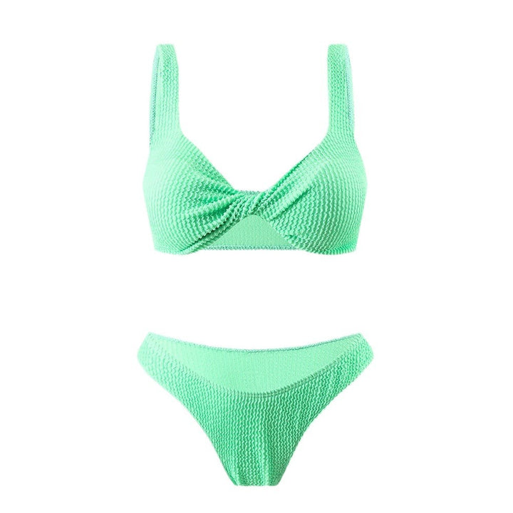 Dame bikini-sæt med knyttetop og højskårne trusser Stilla