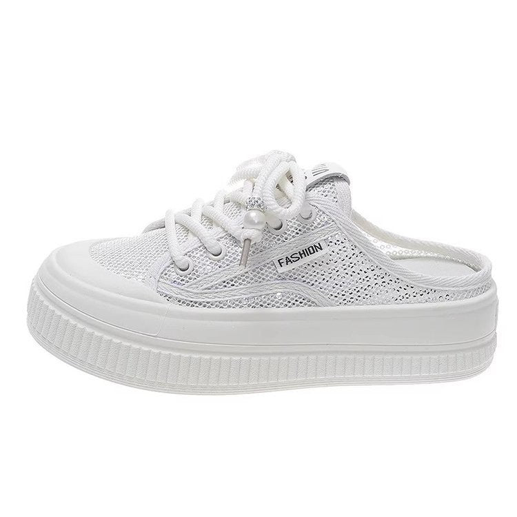 Dame Slip-On Sneakers i moderne design med luftig mesh-overflade og komfortabel plateau sål Stilla