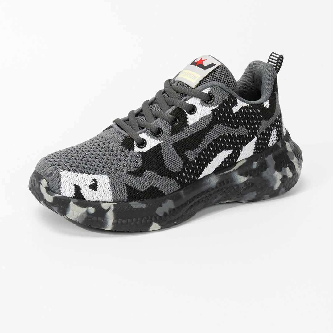 Unisex nan Camouflage-strik-sneaker med formet dæmpnings-mellemsål og profileret sål-design Skovae