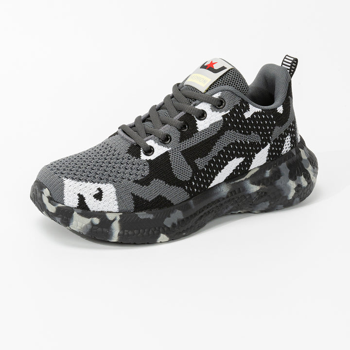 Unisex nan Camouflage-strik-sneaker med formet dæmpnings-mellemsål og profileret sål-design Skovae