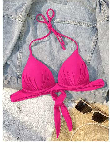 Dame triangel-bikini med moderne knude-design Skovae