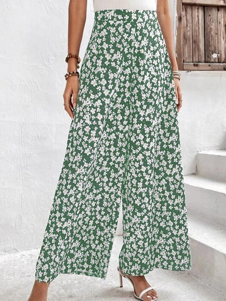 Dame bred sommerbukser med blomsterdesign Stilla